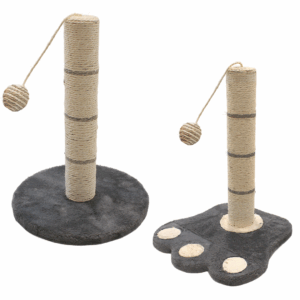 Cat Scratching Post with Hanging Ball Toy – Round or Paw Base Design