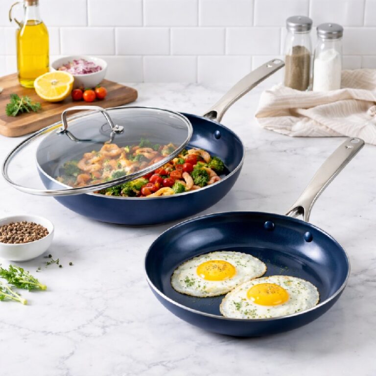 Blue Diamond Cookware 3 Piece Pan Set - 24cm Frying Pan, 28cm Saute Pan ...
